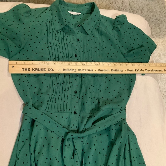 Nanette Lepore Polka Dot Dress Green/Black Sz 8 Women’s - Picture 6 of 13